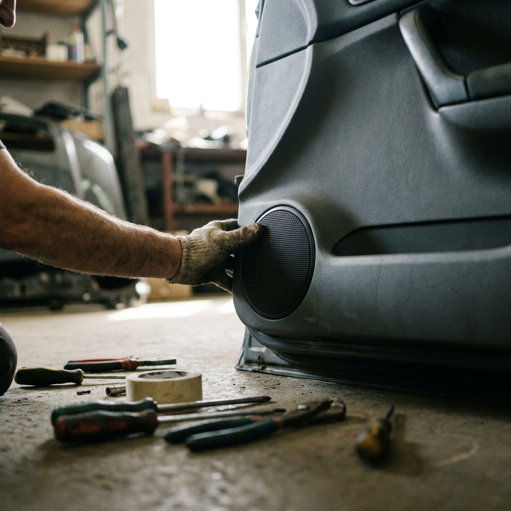 Coaxial speaker being fitted to a car door