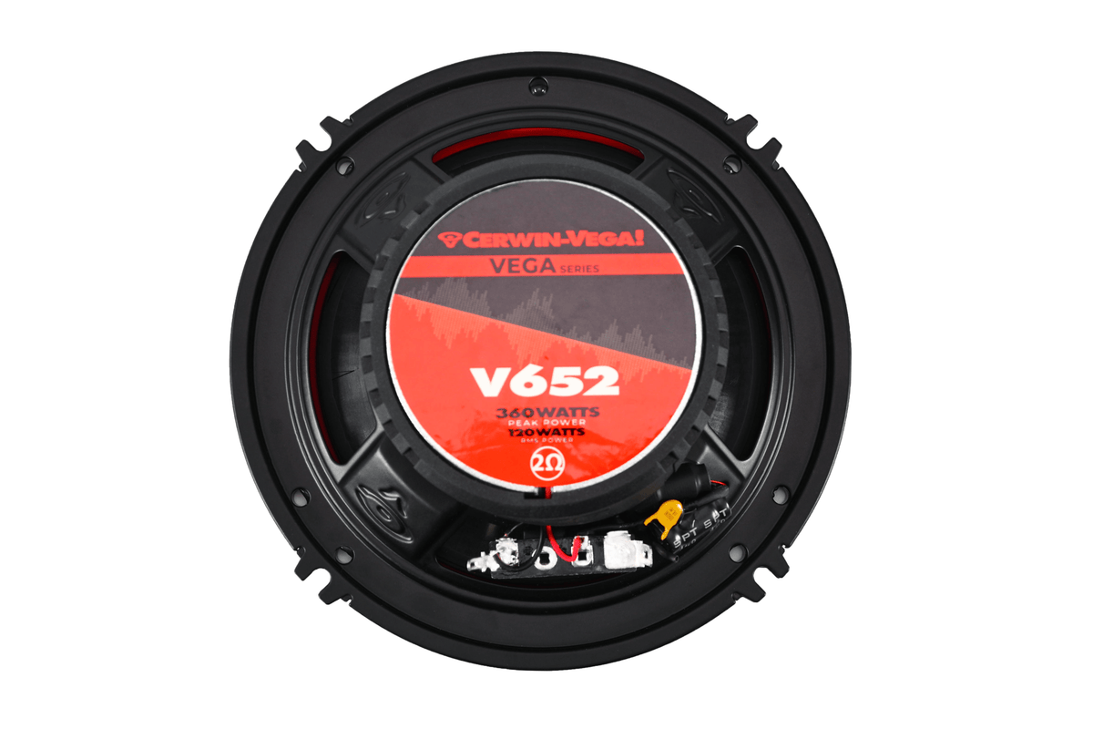 Vega Series 6.5 Inch 2-Way 2-Ohm Coaxial Speakers V652